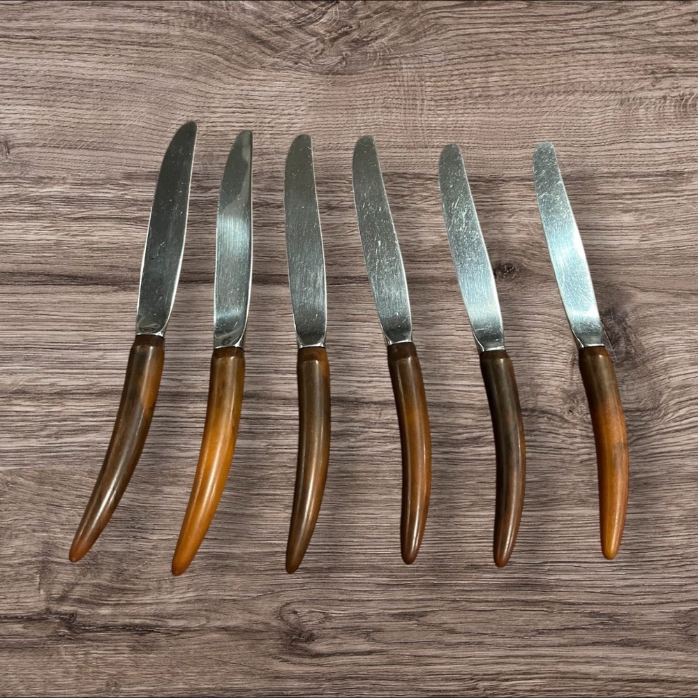 Vintage Faux Antler Set Of Knives Set of 6